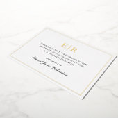 Elegant Monogram Gold Foil Funeral Hartelijk dank Folie Uitnodiging (Gedraaid)