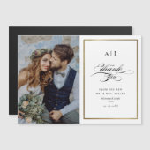 Elegant Monogram Gold Foto Weddenschap Hartelijk d (Voorkant / Achterkant)