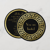 Elegant Monogram Gold Glitter Art Deco Black Kaart (Voorkant / Achterkant)