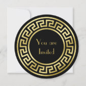 Elegant Monogram Gold Glitter Art Deco Black Kaart (Voorkant)