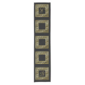 Elegant Monogram Gold Glitter Greek Key Black Korte Tafelloper (Voorkant)