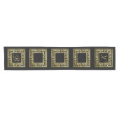 Elegant Monogram Gold Glitter Greek Key Black Korte Tafelloper (Horizontaal)