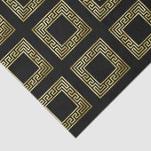 Elegant Monogram Gold Glitter Greek Key Black Tissuepapier (Detail)