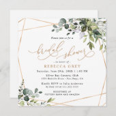 Elegant Monogram Gold Greenery Vrijgezellenfeest Kaart (Voorkant / Achterkant)