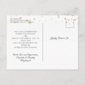 Elegant Monogram Gold Hearts Confetti Dank u wel Briefkaart (Achterkant)