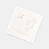 Elegant Monogram | Gold Koi Fish Wedding Folie Servetten (Links)
