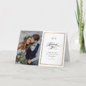 Elegant Monogram Gold Photo Wedding Bedankkaart (Voorkant)