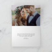 Elegant Monogram Gold Photo Wedding Bedankkaart (Binnen)