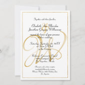 Elegant Monogram Gold Script Calligraphy Weddensch Kaart (Voorkant)
