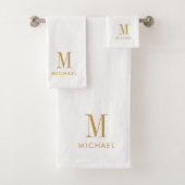 Elegant Monogram Gold Script Naam Bad Handdoek (Insitu)