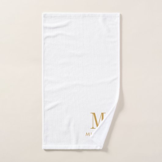 Elegant Monogram Gold Script Naam Bad Handdoek (Handdoek)