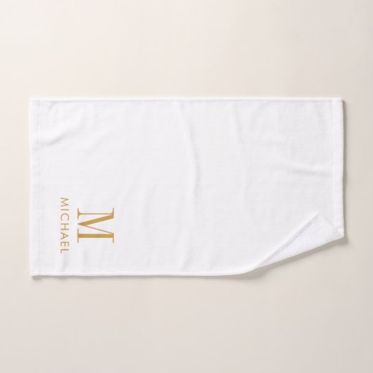 Elegant Monogram Gold Script Naam Bad Handdoek (Handdoek)