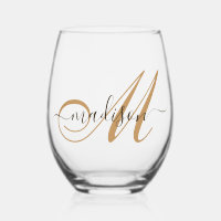 Elegant Monogram Gold Script Naam