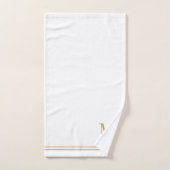 Elegant Monogram Gold Script Name White Bad Handdoek (Handdoek)