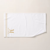 Elegant Monogram Gold Script Name White Bad Handdoek (Handdoek)