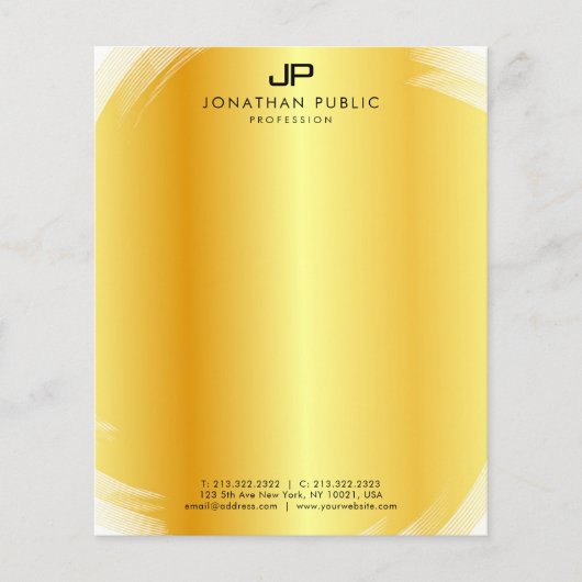 Elegant Monogram Gold Sjabloon Moderne Professiona (Voorkant)