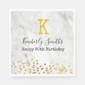 Elegant Monogram Gold stippen op 80e verjaardag ma Servet (Voorkant)