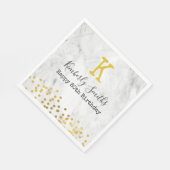 Elegant Monogram Gold stippen op 80e verjaardag ma Servet (Hoek)