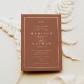 Elegant Monogram Gold Terracotta Wedding Kaart