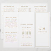 Elegant Monogram Gold Trifold Brochure (Voorkant / Achterkant)