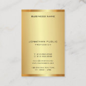 Elegant Monogram Gold Vertical Luxury Sjabloon Visitekaartje (Achterkant)