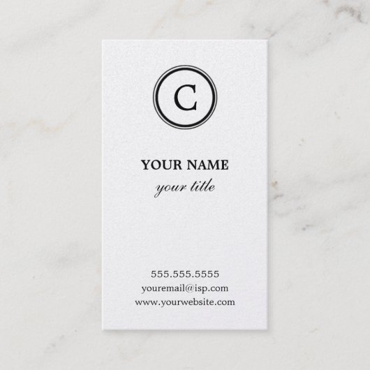 Elegant Monogram Gold Visitekaartjes (Voorkant)