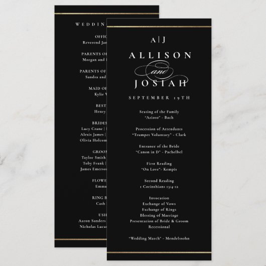 Elegant Monogram Gold Wedding (Voorkant / Achterkant)