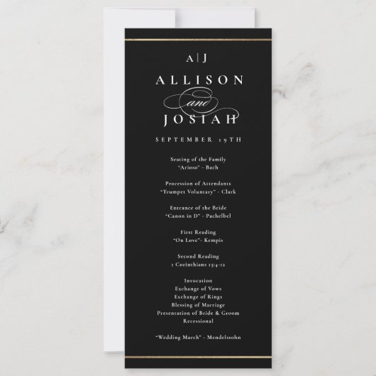 Elegant Monogram Gold Wedding (Voorkant)