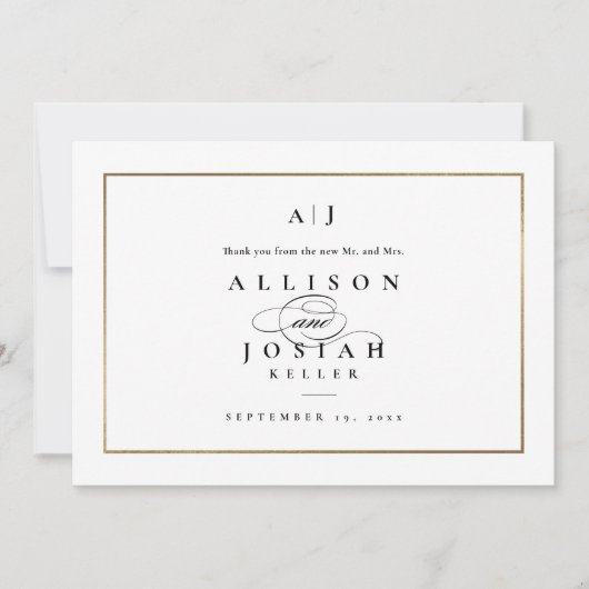 Elegant Monogram Gold Wedding (Voorkant)