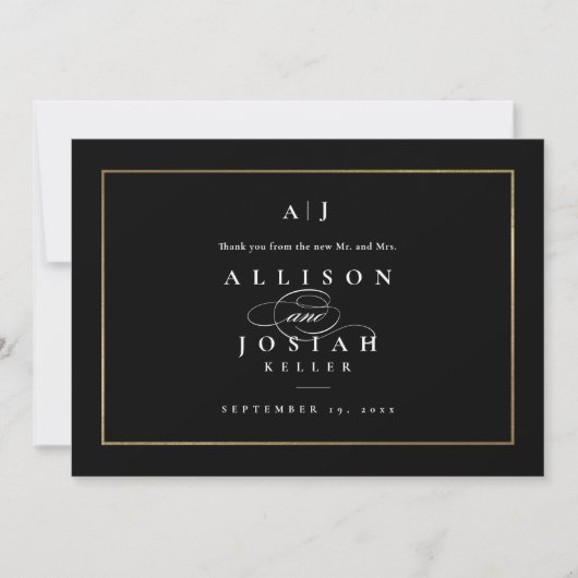 Elegant Monogram Gold Wedding (Voorkant)