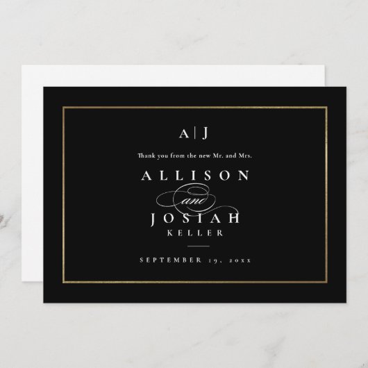 Elegant Monogram Gold Wedding (Voorkant / Achterkant)