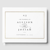 Elegant Monogram Gold Wedding Gastenboek (Voorkant)