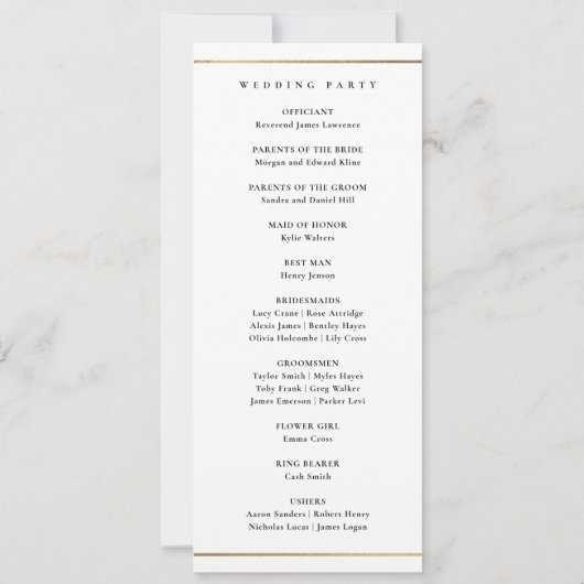 Elegant Monogram Gold Wedding Program (Achterkant)