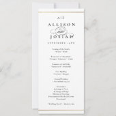 Elegant Monogram Gold Wedding Program (Voorkant)