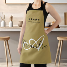 Elegant Monogram Gold White Script Beste Chef Name