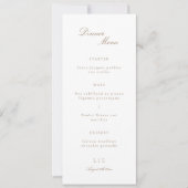 Elegant Monogram Gold White Weddenmenu Aankondiging (Voorkant)
