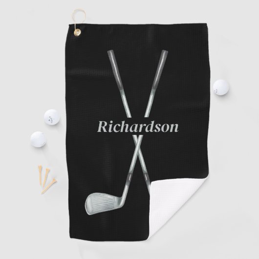 Elegant Monogram Golf Towel Golfhanddoek (Insitu)