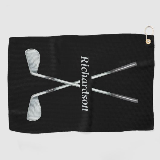 Elegant Monogram Golf Towel Golfhanddoek (Horizontaal)