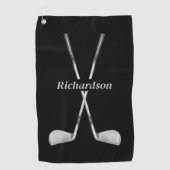 Elegant Monogram Golf Towel Golfhanddoek (Voorkant)