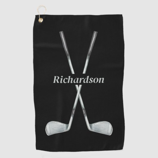 Elegant Monogram Golf Towel Golfhanddoek (Voorkant)