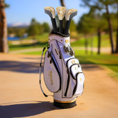 Elegant Monogram Goud en Ivoor Monstera Leaf Golfheadcover