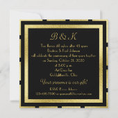 Elegant Monogram Goud Glitter Art Deco Zwart Kaart (Achterkant)