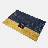 Elegant monogram goud marmer deurmat (Schuin)
