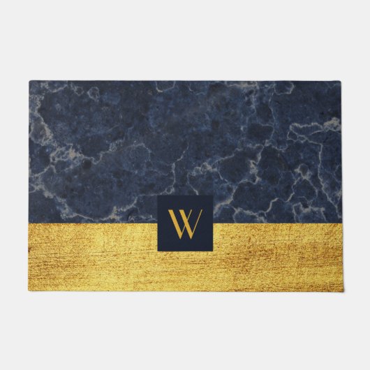 Elegant monogram goud marmer deurmat (Voorkant)