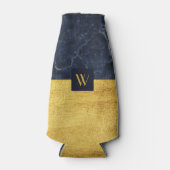 Elegant monogram goud marmer flesjeskoeler (Voorkant)