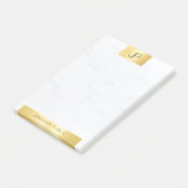 Elegant Monogram Goud Marmer Moderne Sjabloon Post-it® Notes (Schuin)