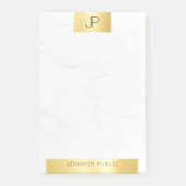 Elegant Monogram Goud Marmer Moderne Sjabloon Post-it® Notes (Voorkant)