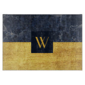 Elegant monogram goud marmer snijplank (Voorkant)