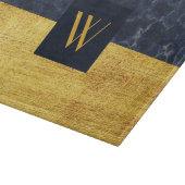 Elegant monogram goud marmer snijplank (Hoek)