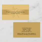 Elegant Monogram Goud Modern FAUX Gouden Gestreept Visitekaartje (Voorkant / Achterkant)